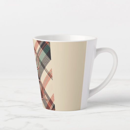 karierte Latte-Tasse der 40er Jahre Milchtasse (Rechts)