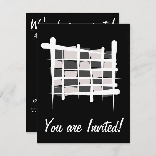 Karierte laufende Bürsten-Flagge Einladung (Vorne/Hinten)