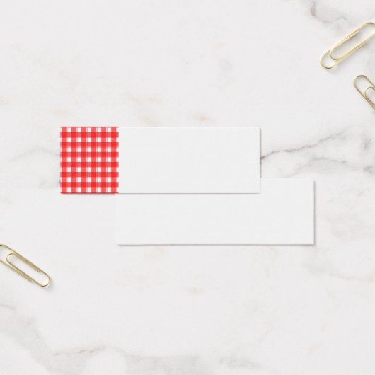 Karierte leere Visitenkarte für das rote weiße Lan (Büro)