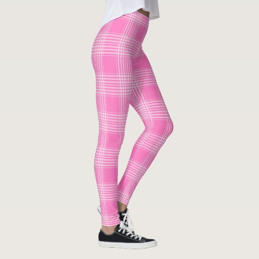 Karierte Leggings - Blasen-Gummi-Rosa (Rechts)