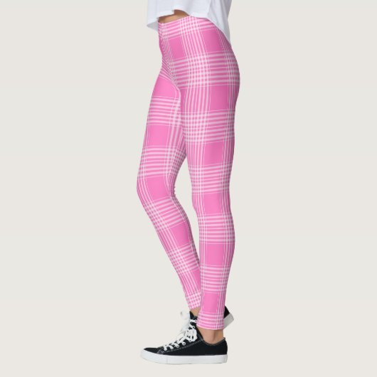 Karierte Leggings - Blasen-Gummi-Rosa (Links)