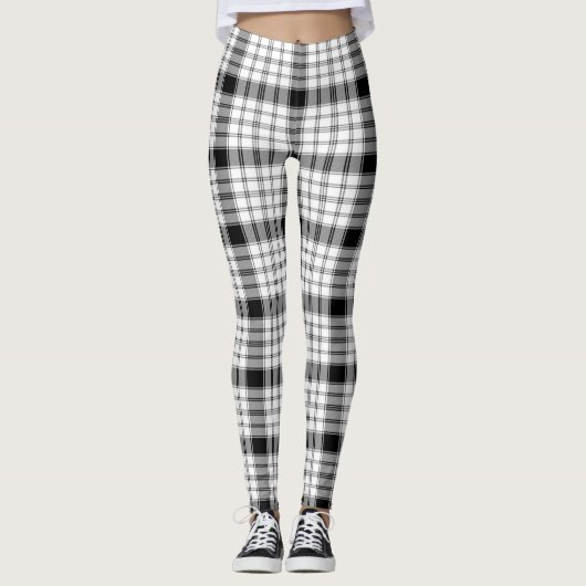 karierte Leggings braun und weiß Leggings (Vorderseite)