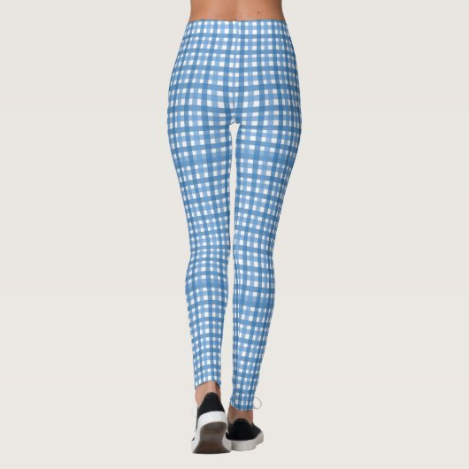 Karierte Leggings für Basic Blue (Rückseite)