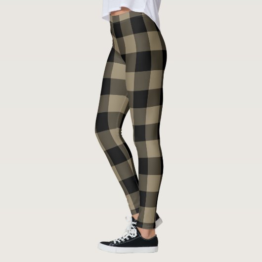 Karierte Leggings in Black Beige (Links)