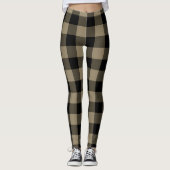 Karierte Leggings in Black Beige (Vorderseite)