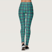Karierte Leggings in Blau und Orange (Rückseite)