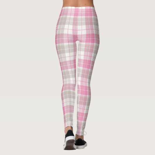 Karierte Leggings in Rosa und Grau Retro (Rückseite)
