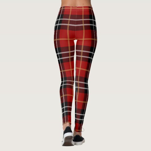 Karierte Leggings in Rot und Schwarz (Rückseite)