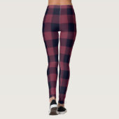 Karierte Leggings in Schwarz-Rot (Rückseite)