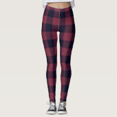 Karierte Leggings in Schwarz-Rot (Vorderseite)