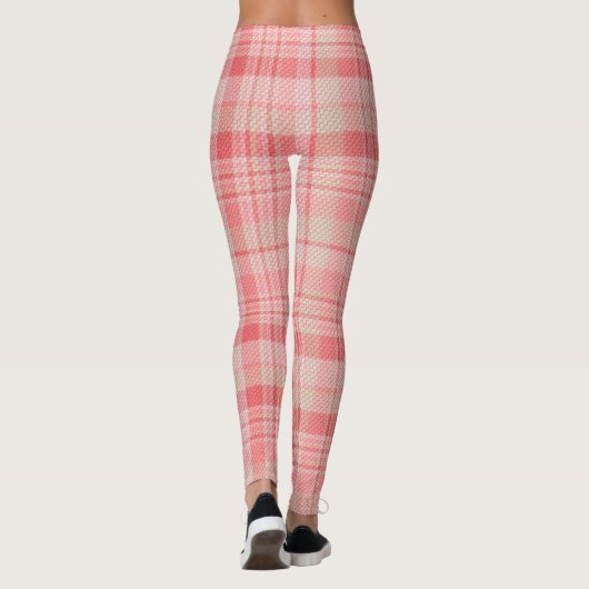 Karierte Leggings in weichrosa Farbe (Rückseite)