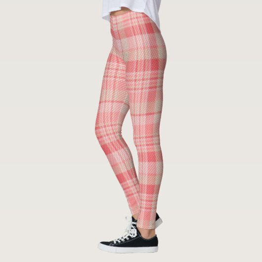 Karierte Leggings in weichrosa Farbe (Links)