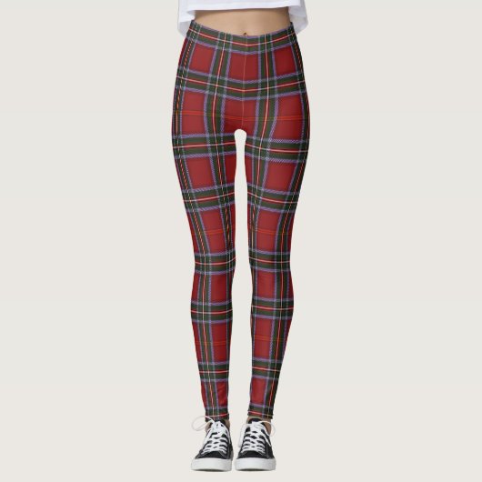 Karierte Leggings mit mehrfarbigem Rot (Vorderseite)