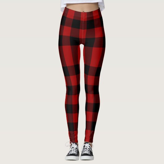 Karierte Leggings rot/schwarz (Vorderseite)