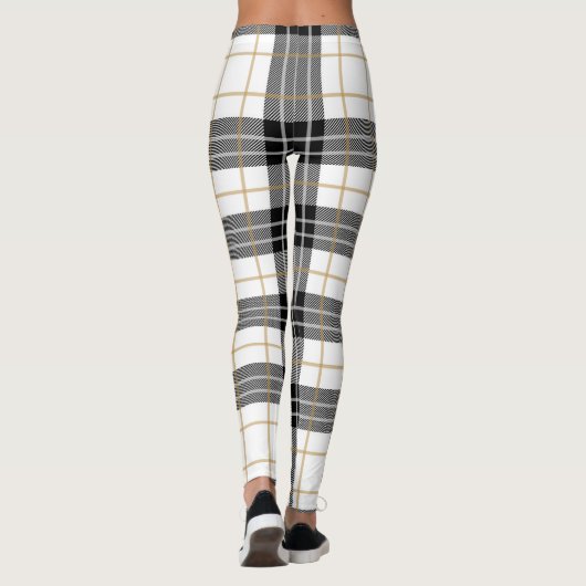 Karierte Leggings Schwarz/Weiß (Rückseite)