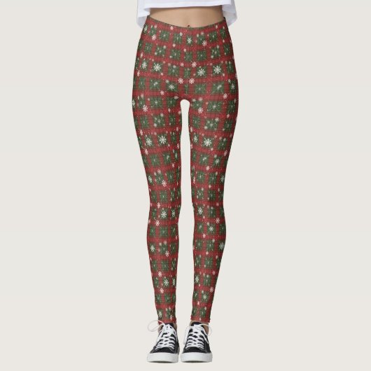 Karierte Leggings zu Weihnachten (Vorderseite)