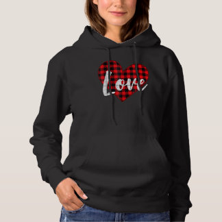 Karierte LIEBE Rot Herzlichen Glückwunsch Valentin Hoodie