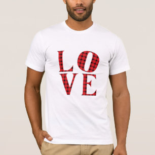 Karierte LIEBE T-Shirt