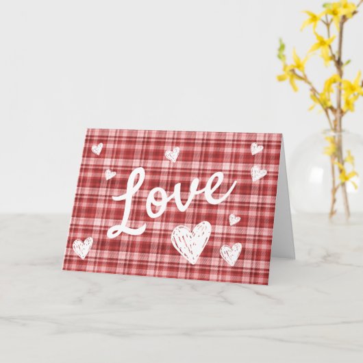 Karierte Liebe Valentinstag Karte (Gelbe Blume)