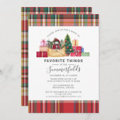 Karierte Lieblings-Dinge Weihnachts-Feiertage Part Einladung (Vorne/Hinten)