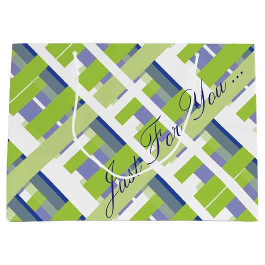 Karierte Limone Geschenktasche Große Geschenktüte (Vorderseite)