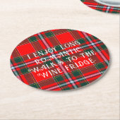 Karierte Lustige Sprüche zu Weihnachten Runder Pappuntersetzer (Angewinkelt)