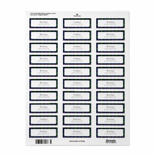 Karierte MacKenzie Tartan Rücksendeadresse (Vorne)