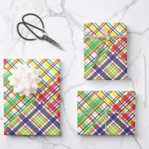 Karierte Madras Geschenkpapier-Blätter Geschenkpapier Set