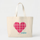 Karierte Magenta 2 Jumbo Stoffbeutel (Vorne)