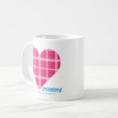 Karierte Magenta 2 Kaffeetasse (Vorderseite Links)