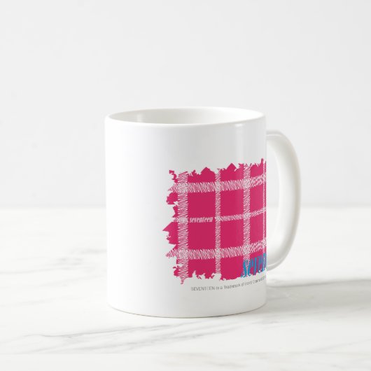 Karierte Magenta 4 Kaffeetasse (VorderseiteRechts)