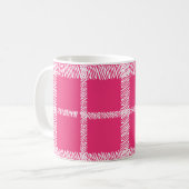 Karierte Magenta Kaffeetasse (Vorderseite Links)