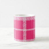 Karierte Magenta Kaffeetasse (Mittel)