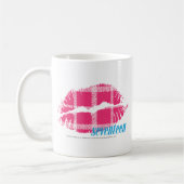 Karierte Magenta Kaffeetasse (Links)