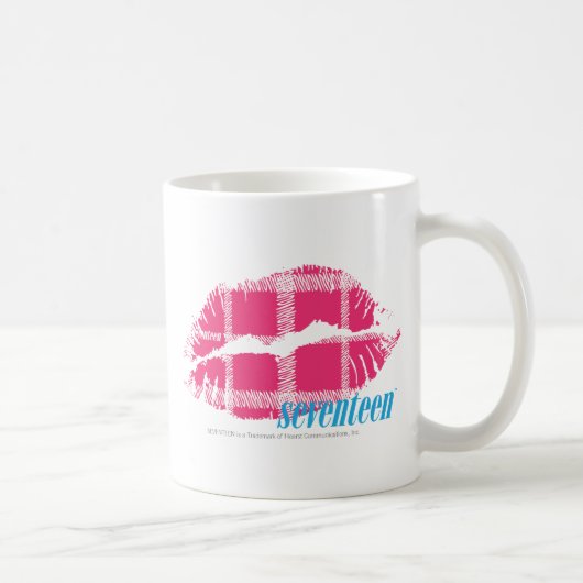 Karierte Magenta Kaffeetasse (Rechts)