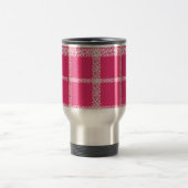Karierte Magenta Reisebecher (Mittel)