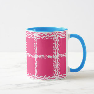 Karierte Magenta Tasse