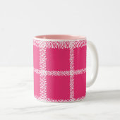Karierte Magenta Zweifarbige Tasse (VorderseiteRechts)