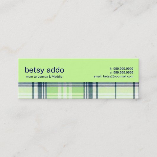 Karierte Mama-nennende Karte (Vorderseite)