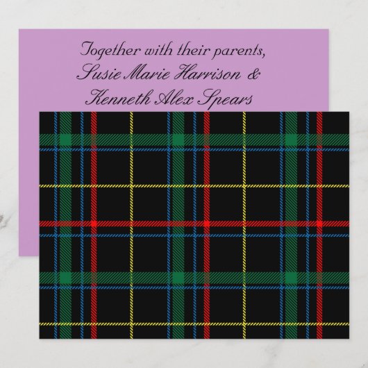 Karierte Maskuline Einladung (Vorne/Hinten)