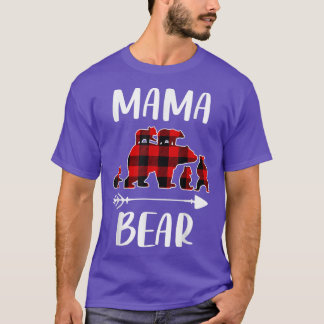 Karierte Matching Family Outfits, Funny Mama Bear  T-Shirt