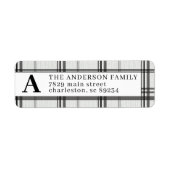 Karierte Mit Monogramm Rücksendeadresse Schwarz/We (Vorne)