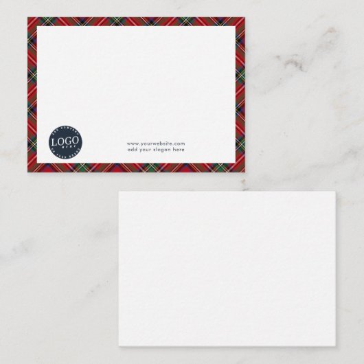 Karierte Mitarbeiter des Firmenlogos Tartan Mitteilungskarte (Vorne/Hinten)