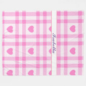 Karierte moderne rosa Herzenskollektion Fleecedecke (Vorderseite (Horizontal))
