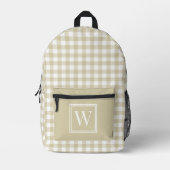 Karierte Monogram für den Gingham-Karo in Beige un Bedruckter Rucksack (Vorderseite)