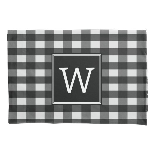 Karierte Monogram-Pillowcase-Box Kissenbezug (Vorderseite)
