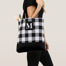 Karierte Monogram Tote Bag Tasche
