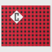 karierte Monogramm-Anfangsklassiker mit rotem und  Geschenkpapier (Flach)