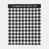 Karierte Monogramm aus schwarz-weißem Buffalo Fleecedecke (Vorderseite)