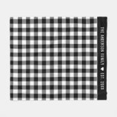 Karierte Monogramm aus schwarz-weißem Buffalo Fleecedecke (Vorderseite (Horizontal))